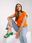 Pomarańczowy t-shirt basic Atlanta RUE PARIS - zdjęcie 3
