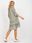 Khaki luźna sukienka boho we wzory SUBLEVEL - zdjęcie 3