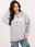 Jasnoszara damska bluza oversize bez kaptura - zdjęcie 4