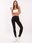 Czarne sportowe legginsy basic w prążek - zdjęcie 3