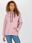 Brudnoróżowa dresowa bluza basic z kapturem RUE PARIS - zdjęcie 3