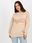 Jasnobeżowa dresowa bluza oversize bez kaptura - zdjęcie 2
