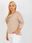 Beżowa bluzka plus size z nadrukiem i dłuższym tyłem - zdjęcie 2