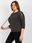 Khaki gładka bluzka plus size z rękawem 3/4 - zdjęcie 2