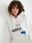 Ecru dresowa bluza oversize kangurka z nadrukiem - zdjęcie 5
