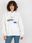 Ecru dresowa bluza oversize kangurka z nadrukiem - zdjęcie 4
