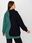 Czarno-zielona bluza basic z kapturem bawełniana RUE PARIS - zdjęcie 5