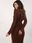 Brązowa sukienka bodycon z gorsetowym wiązaniem - zdjęcie 2