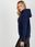 Granatowa dresowa bluza basic kangurka RUE PARIS - zdjęcie 4