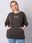Ciemna khaki bluzka plus size z aplikacją Messina - zdjęcie 3