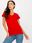 Czerwony damski t-shirt basic z bawełny - zdjęcie 4