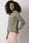 Jasna khaki pikowana bluza basic Melanie - zdjęcie 3