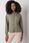 Jasna khaki pikowana bluza basic Melanie - zdjęcie 3