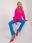 Fluo różowy damski sweter oversize z kołnierzem - zdjęcie 3