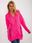 Fluo różowy sweter rozpinany oversize z dziurami RUE PARIS - zdjęcie 3