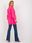 Fluo różowy sweter rozpinany oversize z dziurami RUE PARIS - zdjęcie 2
