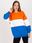 Pomarańczowo-niebieska dresowa bluza basic oversize RUE PARIS - zdjęcie 3