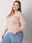 Jasnobeżowa bluza plus size bez kaptura Pasadena - zdjęcie 3