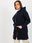 Granatowa długa rozpinana bluza plus size ze ściągaczem - zdjęcie 2