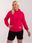 Fuksjowa gładka bluza plus size z kapturem - zdjęcie 3