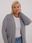 Szary kardigan plus size z kieszeniami - zdjęcie 3