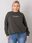 Ciemna khaki bluza plus size z napisem Marlow - zdjęcie 3
