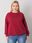 Bordowa bluza plus size z napisem Marlow - zdjęcie 2