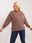 Brązowa bluza plus size bez kaptura Harmony - zdjęcie 5
