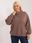 Brązowa bluza plus size bez kaptura Harmony - zdjęcie 1