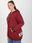 Bordowa rozpinana bluza plus size z napisami z tyłu - zdjęcie 3