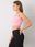 Różowy crop top ze ściągaczami Loretta RUE PARIS - zdjęcie 5