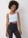 Jasnoniebieski crop top ze ściągaczami Loretta RUE PARIS - zdjęcie 3