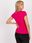 Fuksjowy t-shirt basic bawełniany RUE PARIS - zdjęcie 4
