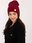 Bordowa czapka beanie z dzianiny RUE PARIS - zdjęcie 4