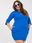 Ciemnoniebieska dopasowana sukienka plus size z bawełny - zdjęcie 2