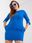 Ciemnoniebieska dopasowana sukienka plus size z bawełny - zdjęcie 3