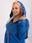 Ciemnoniebieska dresowa bluza plus size z napisami - zdjęcie 2