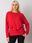 Czerwona bluza z falbaną Frose RUE PARIS - zdjęcie 3