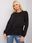 Czarna bluza z falbaną Frose RUE PARIS - zdjęcie 4