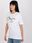 Biały damski t-shirt z napisem i aplikacją - zdjęcie 3