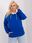 Kobaltowa gładka bluza plus size z kapturem - zdjęcie 3