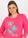 Różowa damska bluzka plus size z nadrukiem i aplikacją - zdjęcie 4