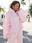 Bluza dresowa damska z kapturem oversize szeroka bawełniana baby pink - zdjęcie 6