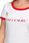 T-shirt Koszulka Damska Bawełna Slim Fit z Napisami Biło-Czerwona MORAJ - S - zdjęcie 4