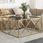 Zakito Home Stolik Kawowy Z Marmurowym Blatem 100X100X50cm Czarny Złoty (Zh349980) - zdjęcie 4