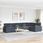 vidaXL Sofa Modułowa Z Poduszkami Aksamitna Ciemnoszara 3321329 - zdjęcie 4