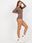 Brązowe prążkowane body basic z okrągłym dekoltem - zdjęcie 5