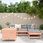 Zestaw mebli ogrodowych Dkd Home Decor 5-Cz. Zestaw Sof Ogrodowych Z Litego Drewna Daglezji 4593250502 - zdjęcie 3