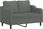Dkd Home Decor sofa 2-osobowa z poduszkami dekoracyjnymi ciemnoszara 120 cm tkanina - zdjęcie 3