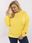 Żółta damska bluza plus size z okrągłym dekoltem - zdjęcie 4